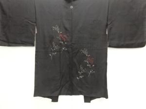 大正ロマン　紋錦紗花模様刺繍一ツ紋羽織